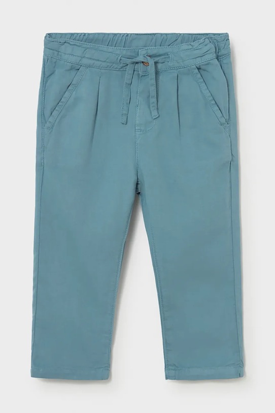 Hlače iz mešanice lanu za dojenčke Mayoral Tkanina modra 1523.3C.Baby.PPY2