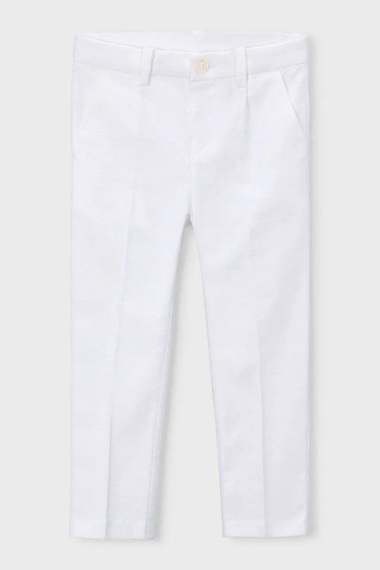 Mayoral spodnie z domieszką lnu dziecięce tkanina biały 3574.5B.Mini.PPY2