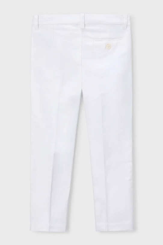 Mayoral spodnie z domieszką lnu dziecięce 3574.5B.Mini.PPY2 biały SS26