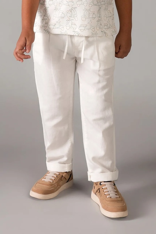 Mayoral spodnie dziecięce z dodatkiem lnu 3576.5C.Mini.PPY2 beżowy