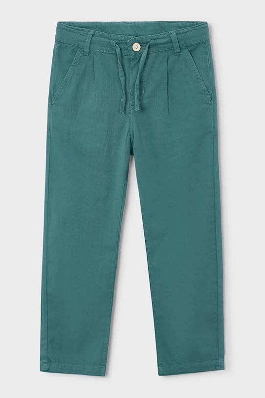 Otroške hlače z dodatkom lana Mayoral Tkanina zelena 3576.5C.Mini.PPY2