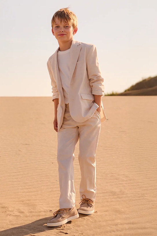 Mayoral pantaloni con aggiunta di lino bambino/a tessuto beige 6562.7A.Junior.PPY2