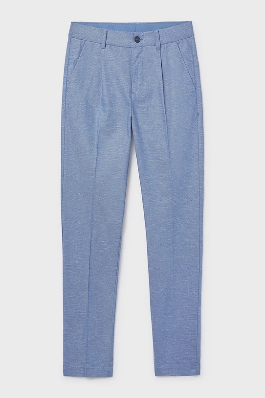 Mayoral spodnie z domieszką lnu dziecięce 6562.7A.Junior.PPY2 niebieski SS26