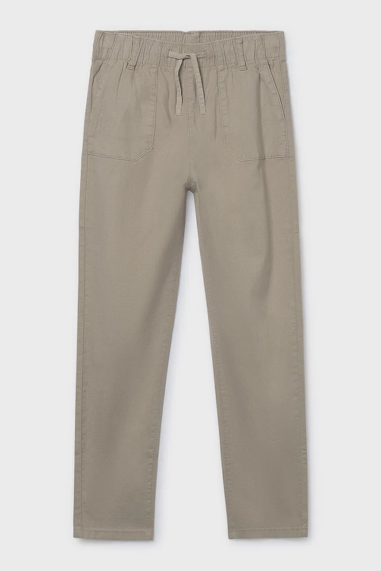 Mayoral spodnie z dodatkiem lnu dziecięce tkanina beżowy 6563.7B.Junior.PPY2