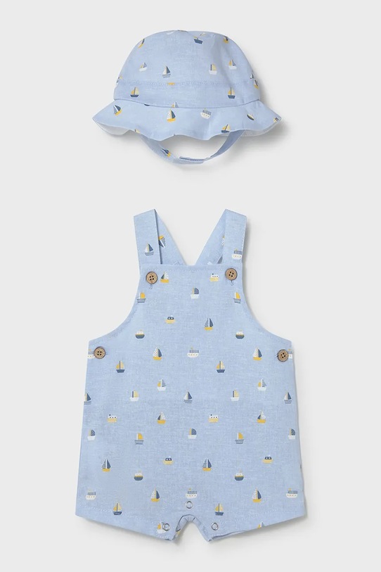 Mayoral Newborn ogrodniczki niemowlęce tkanina niebieski 1611.1M.Newborn.PPY2