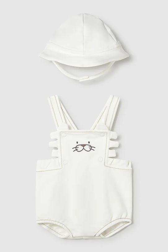 Mayoral Newborn ogrodniczki niemowlęce tkanina biały 1650.1Q.Newborn.PPY2