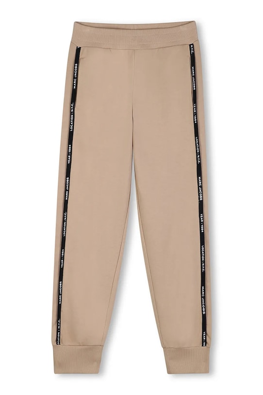 Παιδικό βαμβακερό παντελόνι Marc Jacobs πλεκτό ύφασμα μπεζ W60805.102.108