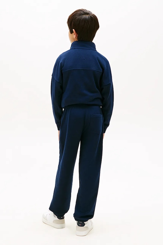 Tommy Hilfiger spodnie joggery dziecięce z bawełną granatowy KB0KB10254.128.176.PPY2