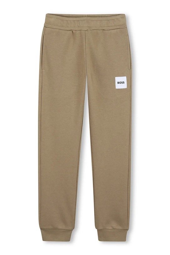 Dětské bavlněné tepláky BOSS pletenina zelená J52907.102.108