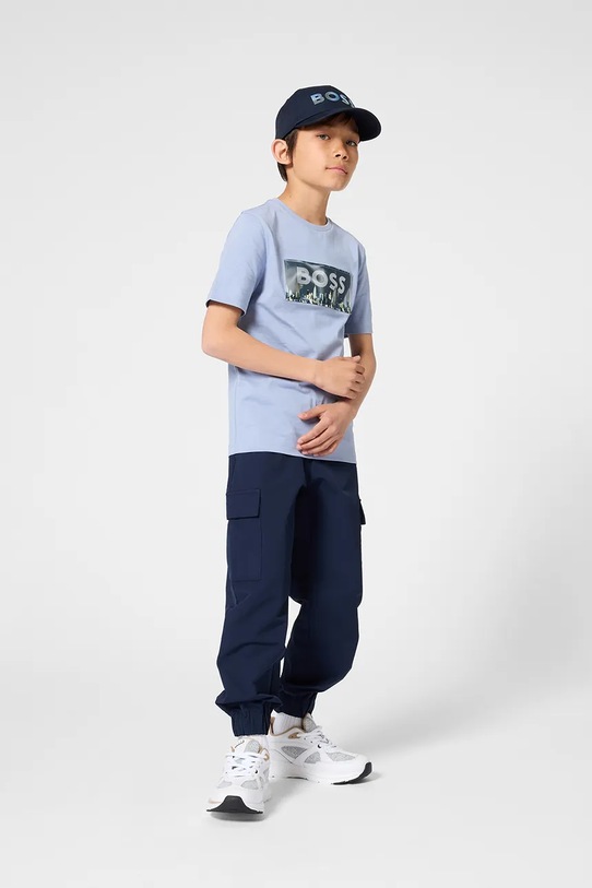 Dječje hlače BOSS J52910.114.150 mornarsko plava