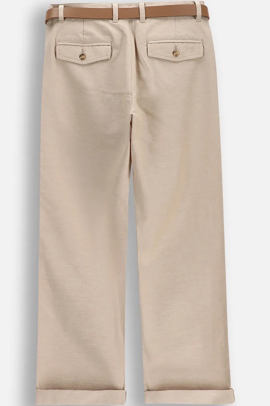 Coccodrillo Chino hlače otroške z lanom WC6119101EJB bež SS26