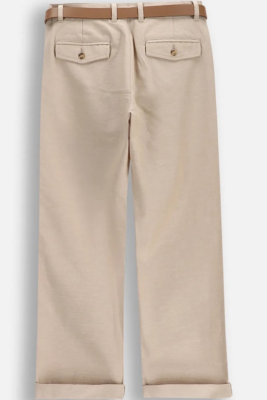 Coccodrillo Chino hlače otroške z lanom WC6119101EJB bež SS26