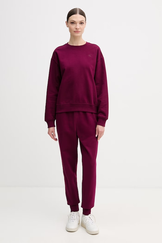 Calvin Klein Jeans melegítőnadrág LV047E236G burgundia SS26