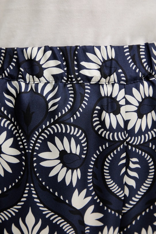 Weekend Max Mara spodnie jedwabne OTTICO granatowy 2615131011600