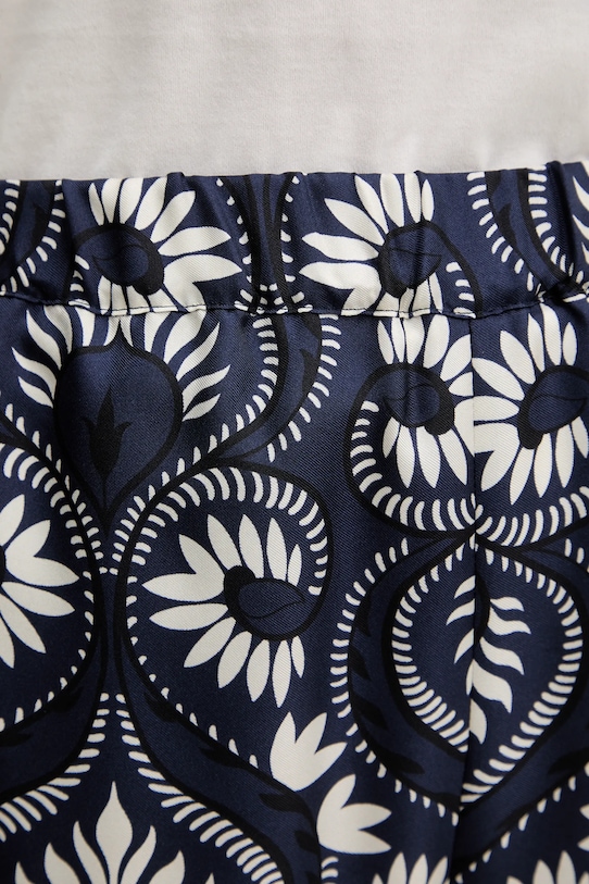 Weekend Max Mara spodnie jedwabne OTTICO granatowy 2615131011600