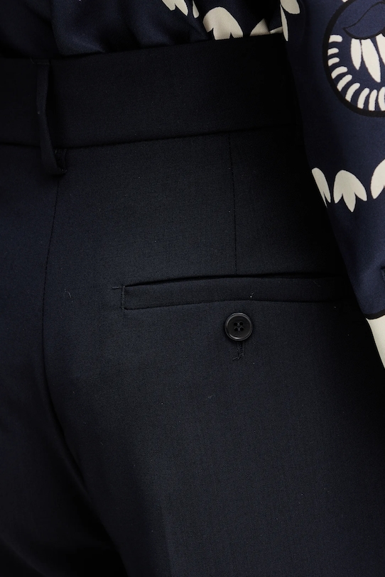 Weekend Max Mara spodnie wełniane VISIVO granatowy 2615131041600