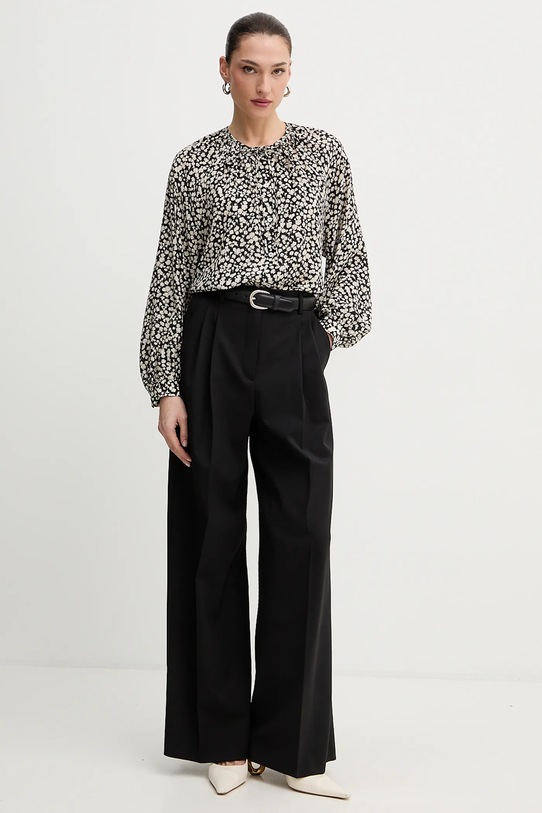 Weekend Max Mara spodnie z domieszką wełny ASTA 2615131061600 czarny SS26