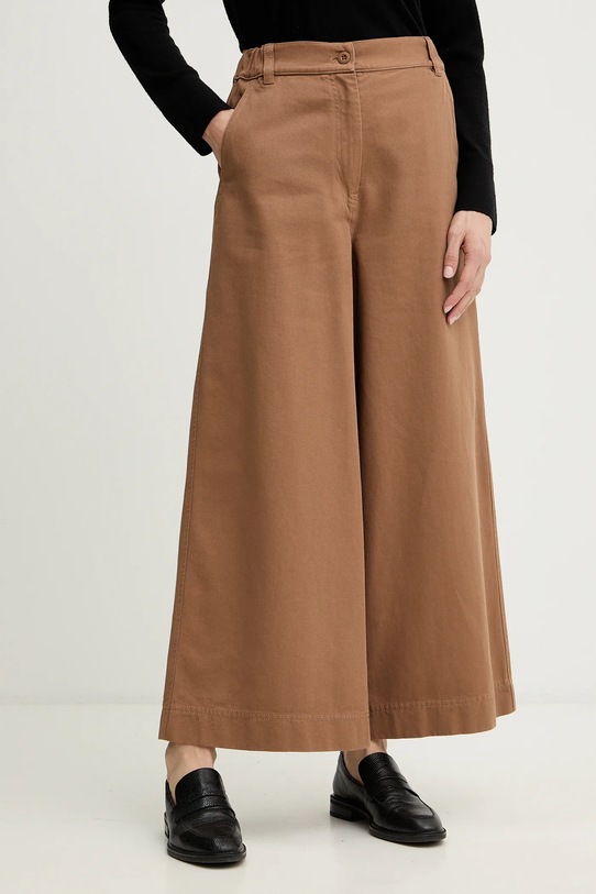 Weekend Max Mara spodnie ARIETE bawełna brązowy 2615131121600