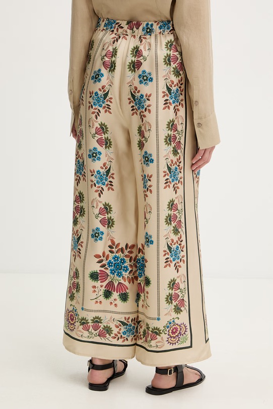 Odzież Weekend Max Mara spodnie damskie jedwabne SNACK 2615131032600 beżowy