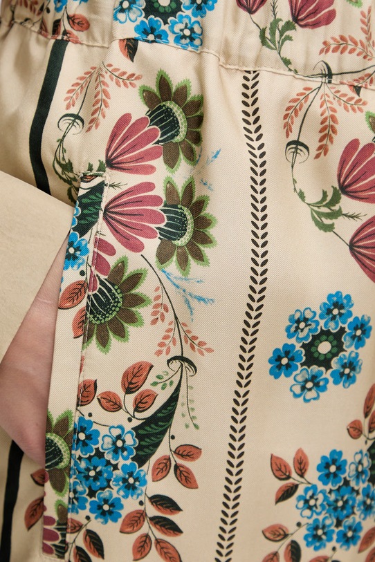 Weekend Max Mara spodnie damskie jedwabne SNACK beżowy 2615131032600