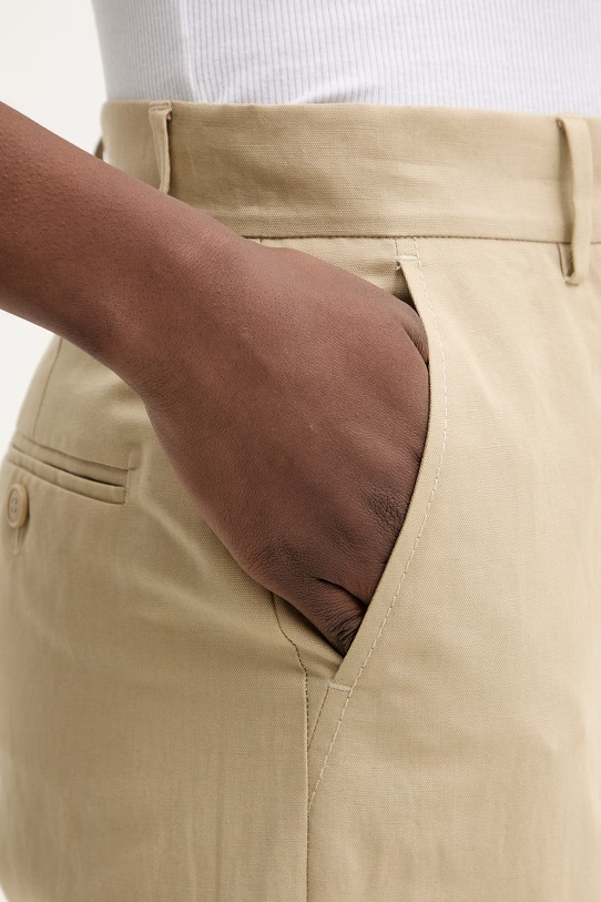 Nohavice s prímesou ľanu Weekend Max Mara ZIRCONE béžová 2615131052600