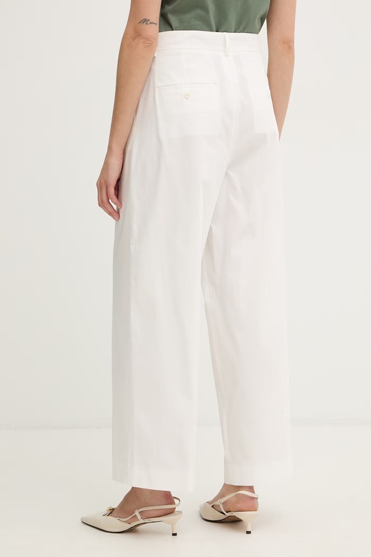 Odzież Weekend Max Mara spodnie damskie bawełniane z elastanem BELLICO 2615131072600 biały