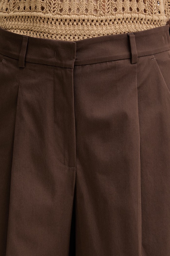 Weekend Max Mara spodnie damskie bawełniane z elastanem BELLICO brązowy 2615131072600