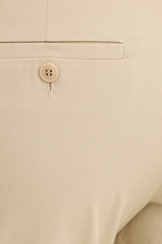 Weekend Max Mara spodnie damskie bawełniane z elastanem CECCO beżowy 2615131082600