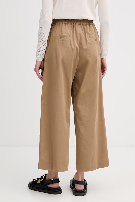 Odzież Weekend Max Mara spodnie damskie bawełniane GOLFO 2615131102600 brązowy