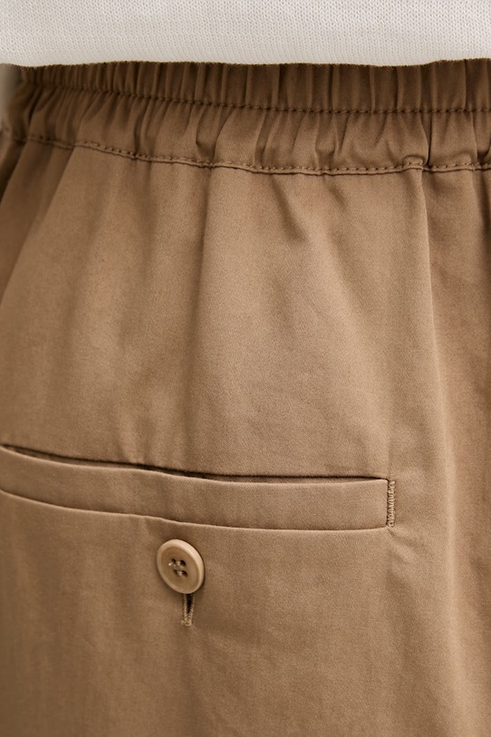 Weekend Max Mara spodnie damskie bawełniane GOLFO brązowy 2615131102600