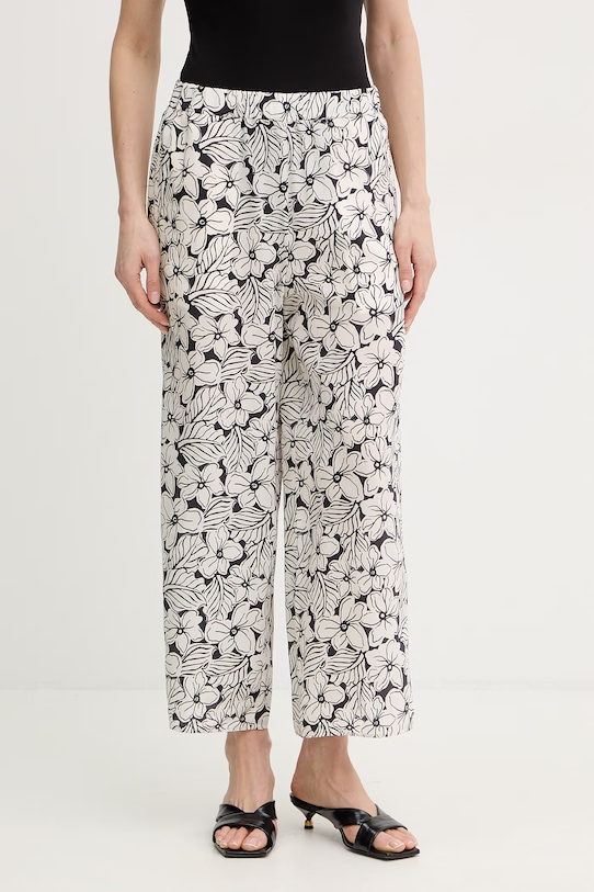 Weekend Max Mara spodnie jedwabne NIRVANA tkanina biały 2615131132600