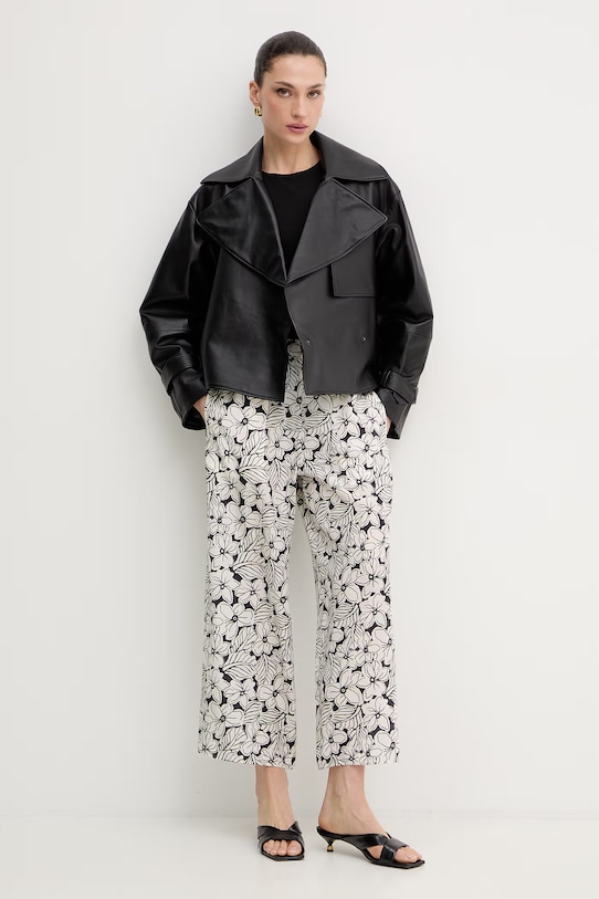 Weekend Max Mara spodnie jedwabne NIRVANA 2615131132600 biały SS26