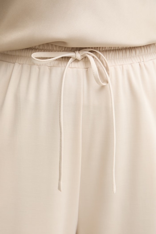 Weekend Max Mara hlače za žene s lanom MODICO bež 2615781012600