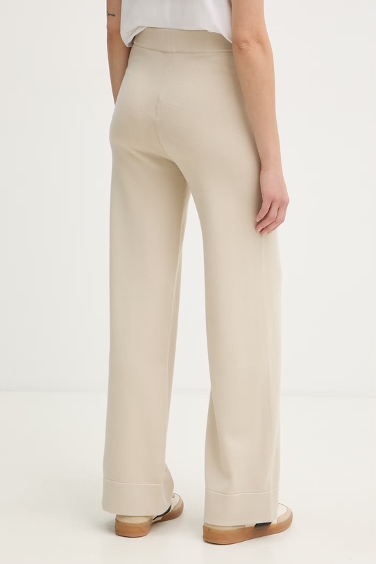 Odzież MM by Max Mara spodnie damskie z wiskozą RUM 2616331017600 beżowy