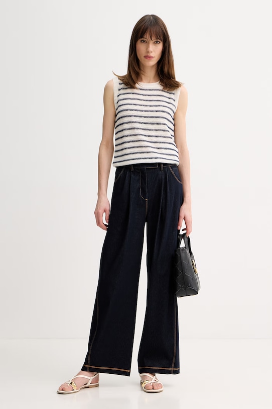 MM by Max Mara jeansy straight damskie SARTA 2616781017600 granatowy SS26