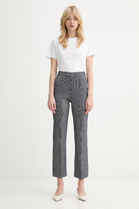 Hlače MM by MaxMara ORTENSIA 2616781047600 mornarsko modra SS26