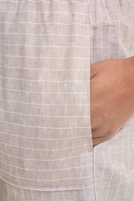 MM by Max Mara spodnie damskie z lnem FAUNA brązowy 2616131018600