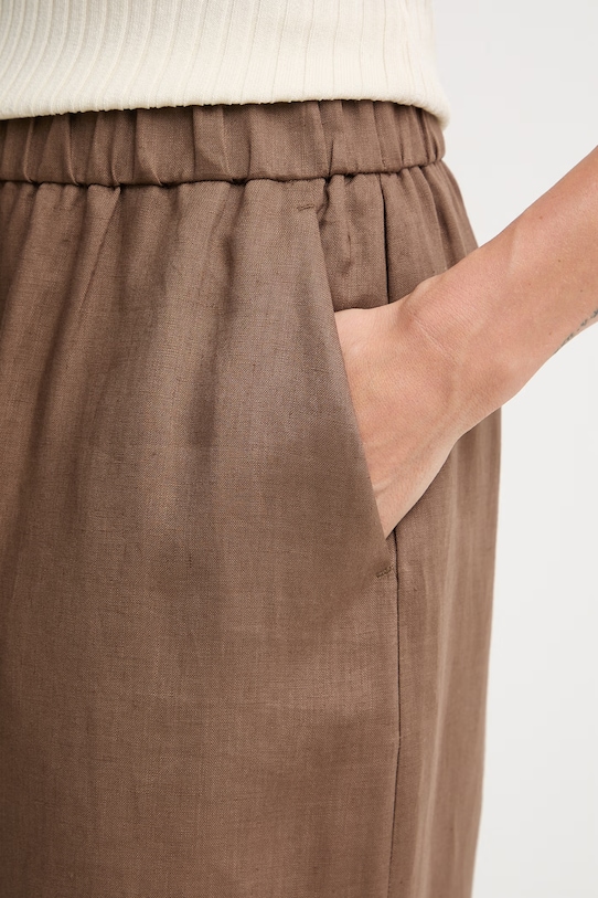 MM by Max Mara nohavice dámske ľanové CANNETI hnedá 2616131028600