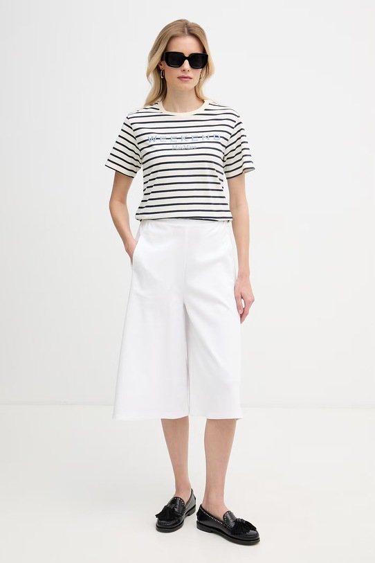 MM by Max Mara bermudy dámské s bavlnou PIOMBO 2616781018600 bílá SS26