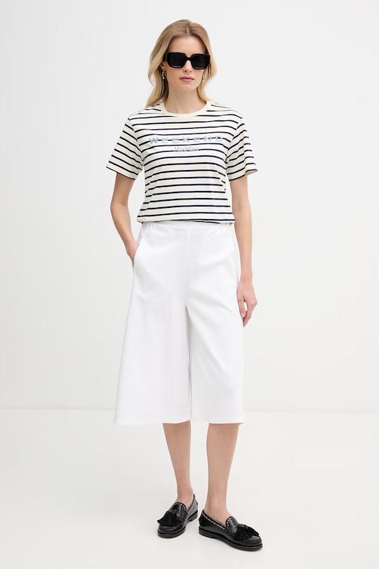 MM by Max Mara bermudy dámské s bavlnou PIOMBO 2616781018600 bílá SS26