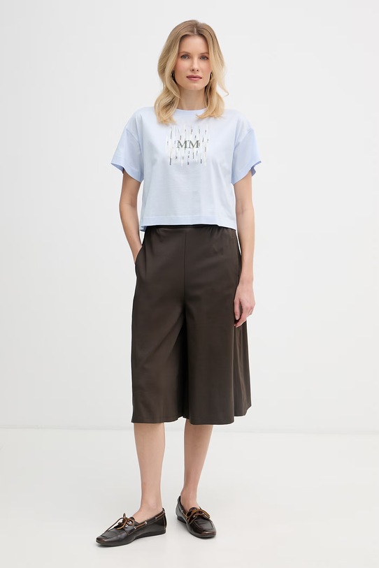 MM by Max Mara bermudy dámské s bavlnou PIOMBO 2616781018600 hnědá SS26