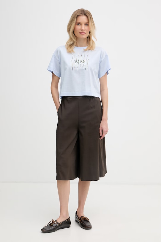 MM by Max Mara bermudy dámské s bavlnou PIOMBO 2616781018600 hnědá SS26