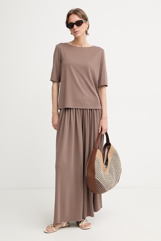 MM by Max Mara nohavice culottes dámske s modalom CICALA 2616781048600 hnedá SS26