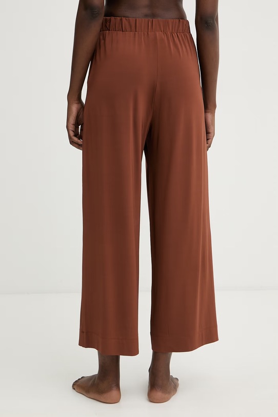 Odzież Max Mara Beachwear spodnie damskie z wiskozy ONORATA 2616781019600 brązowy