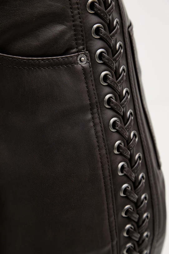 Rotate spodnie skórzane brązowy 1158191667