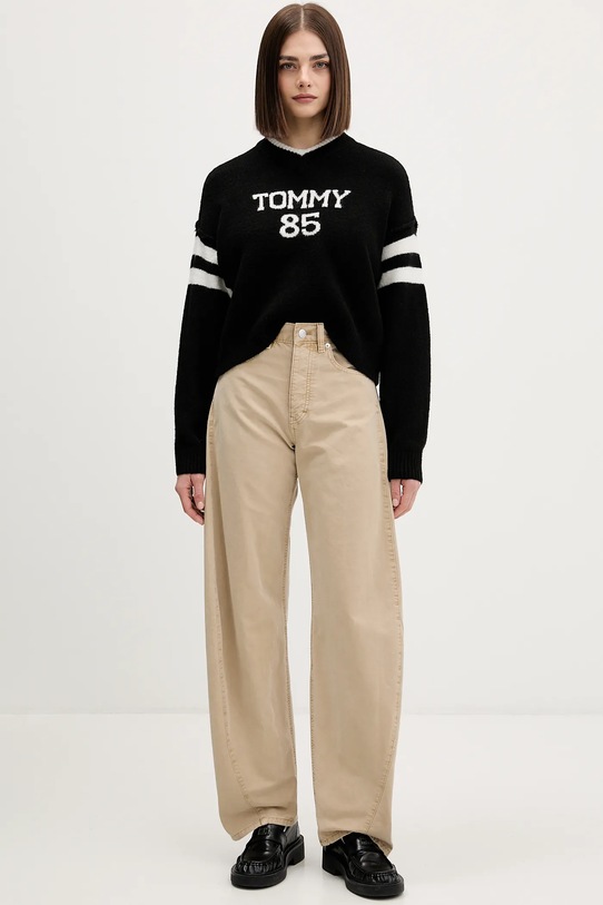 Tommy Jeans spodnie bawełniane DW0DW22073 beżowy SS26