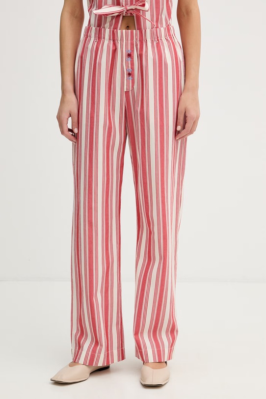 Stine Goya spodnie damskie bawełniane różowy SG.SS26.P147.2487