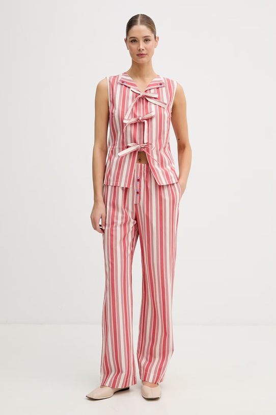 Stine Goya spodnie damskie bawełniane SG.SS26.P147.2487 różowy SS26