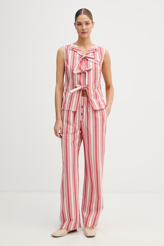 Stine Goya spodnie damskie bawełniane SG.SS26.P147.2487 różowy SS26