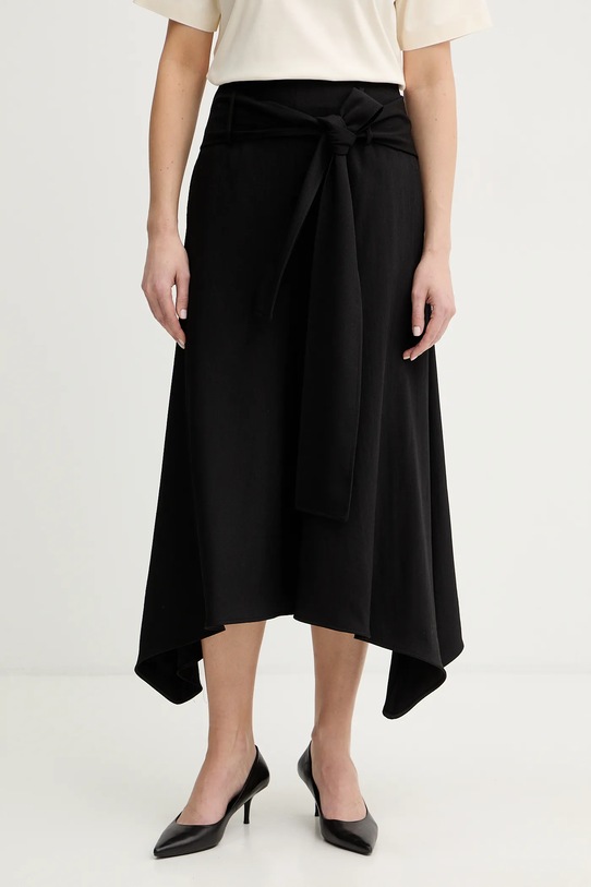 BOSS pantaloni cu lână Toscara panza negru 50553676